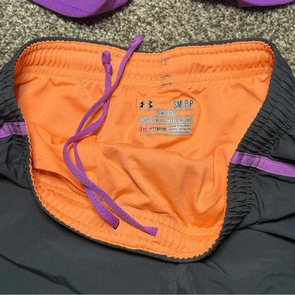 Under Armour Women's Purple and Gray Athletic Shorts Set - Picture 3 of 15
